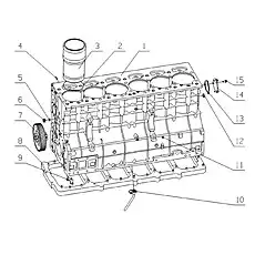 cylinder block parts - Блок «L37LA-1002000 Блок цилиндров в сборе»  (номер на схеме: 1)