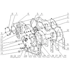 Fuel injection pump gear cover gasket (EWP) - Блок «L37LA-1002200 Корпус механизма синхронизации в сборе»  (номер на схеме: 24)
