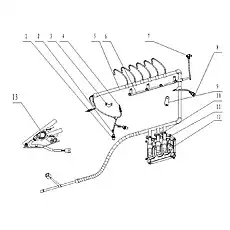 wiring harness clamp - Блок «L4198-3823000 Система управления в сборе»  (номер на схеме: 10)