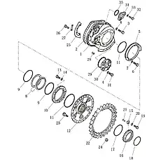 O-образное кольцо 344,4×5,7 - Блок «Конечная передача и звездочка (004904027A0000000)»  (номер на схеме: 11)