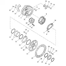 Болт M12×20-10,9 GB/T5783-2000 - Блок «Конечная передача и звездочка (004904127A0000000)»  (номер на схеме: 37)