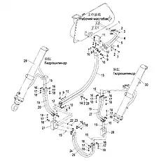 Резиновый шланг в сборе F2SN15(72) 19161616-2310 - Блок «Масляный канал подъема отвала (004904052A0000001)»  (номер на схеме: 13)