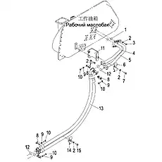 Резиновый шланг в сборе SN15(71)19161616-2310 - Блок «Масляный канал подъема отвала (004904152A0000000) - 1»  (номер на схеме: 13)