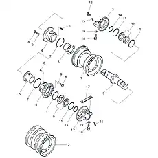 Резьбовая пробка M16×1,5 - Блок «Опорный каток (004904030A0000000)»  (номер на схеме: 16)