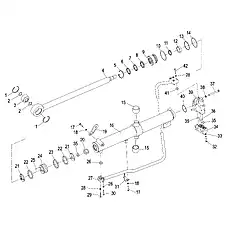 Уплотнение Stepseal - Блок «Гидроцилиндр подъема ножа отвала (левый) (004903063A0200000)»  (номер на схеме: 11)