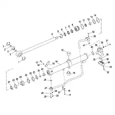 Уплотнение Stepseal - Блок «Гидроцилиндр подъема ножа отвала (правый) (004903063A0400000)»  (номер на схеме: 11)