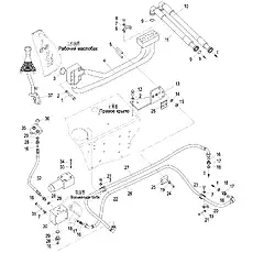 Резиновый шланг в сборе F1SNCFCF 101006-2100 - Блок «Масляный контур однозубого рыхлителя (004903076A0000002) (2/2)»  (номер на схеме: 26)