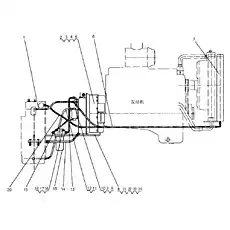 штуцер 8I-1050 - Блок «Z30.2M Система гидравлического изменителя»  (номер на схеме: 21)